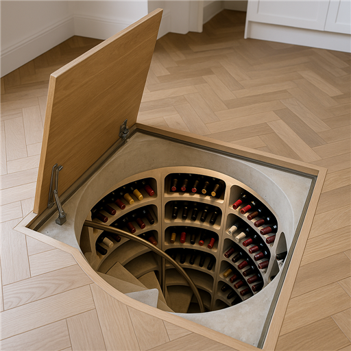 Les étapes de la création d'une cave à vin sous une trappe