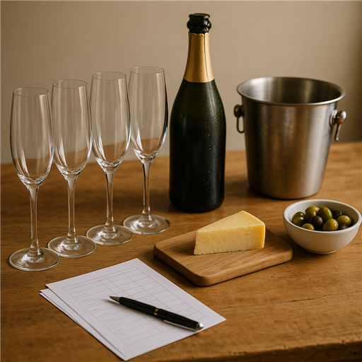 Preparation for a sparkling wine tasting