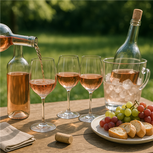Preparation for Outdoor Rosé Tasting