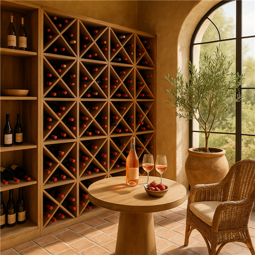 Créez l'espace parfait pour un été rosé : idées d'aménagement de cave à vin estivale - Image