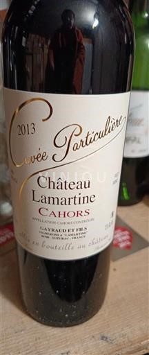 Sudoeste Cahors Château Lamartine Particulière 2013