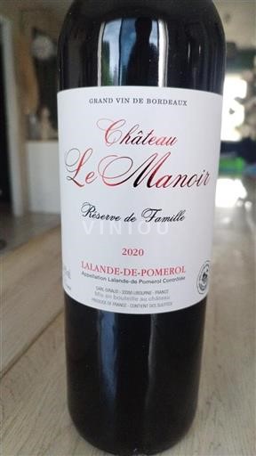 Burdeos Lalande-de-Pomerol Château Le Manoir Réserve de Famille 2020