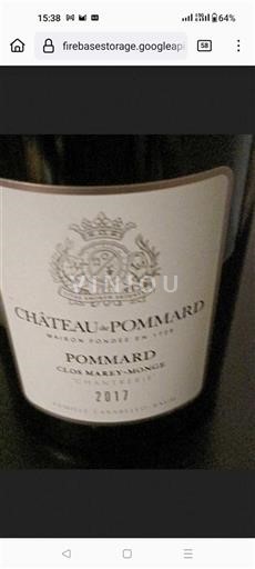 Bourgogne Pommard Château de Pommard Clos Marey-Monge 2017