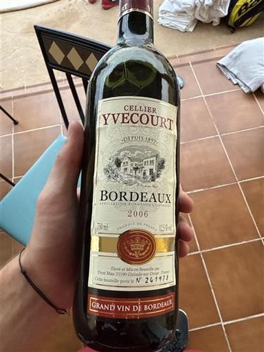 Bordeaux Cellier Yvecourt 2006