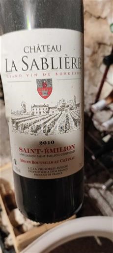 Bordeaux Saint-Émilion Château la Sablière 2010