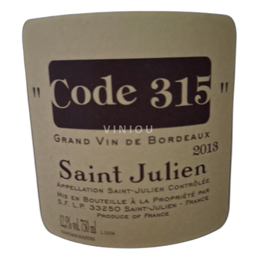 Bordeaux Saint-Julien Code 315 2013