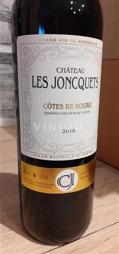 Vin Rouge sec Château Les Jonquets 2016 France Bordeaux Côtes-de-bourg