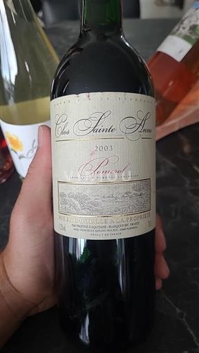 Bordeaux Pomerol Clos Sainte-Anne 2003