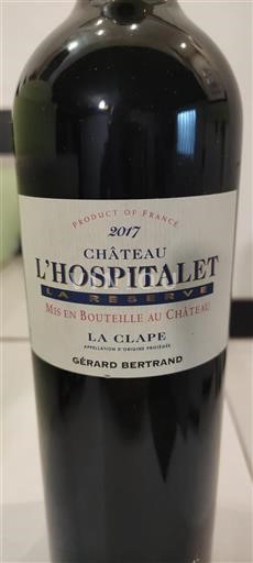 Languedoc La Clape Château L'Hospitalet La Réserve 2017