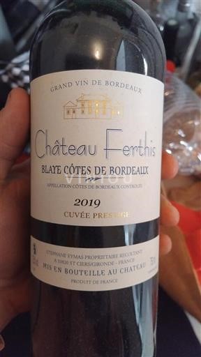 Bordeaux Blaye-Côtes-de-Bordeaux Château Ferthis Prestige 2019