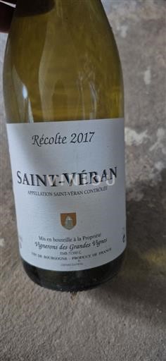 Bourgogne Saint-Véran Vignerons des Grandes Vignes 2017