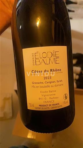 Rhônedalen Côtes du Rhône Domaine Élodie Balme 2023