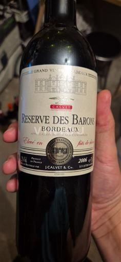 Burdeos Bordeaux Calvet Réserve des Barons 2006