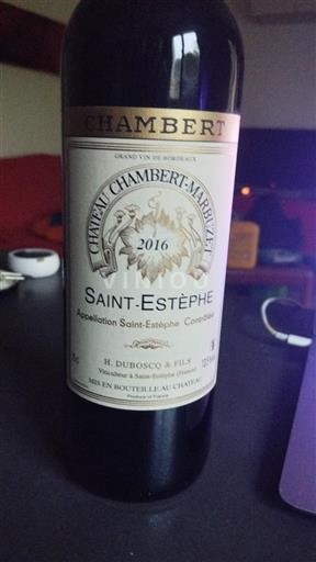 Bordeaux Saint-Estèphe Château Chambert-Marbuzet 2016