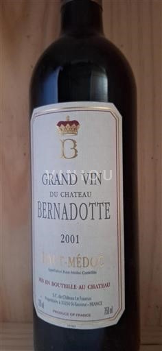 Bordeaux Haut-Médoc Château Bernadotte 2001
