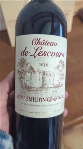 Bordeaux Saint-Émilion Grand Cru Château de Lescours 2016