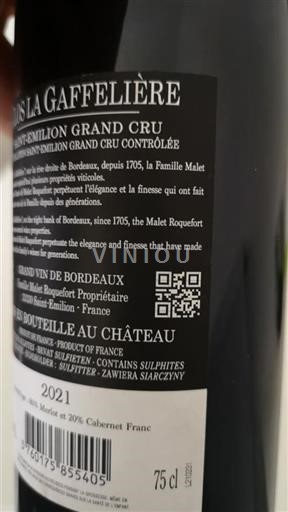 Bordeaux Saint-Émilion Clos La Gaffelière 2021