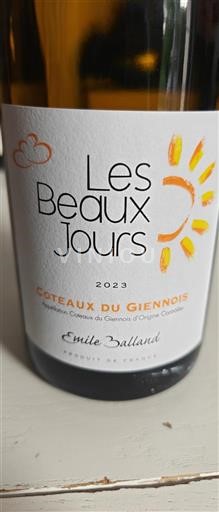 Vallée de la Loire Coteaux-du-giennois Emile Balland Les Beaux Jours 2023