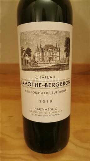 Bordeaux Haut-Médoc Château Lamothe-Bergeron 2018