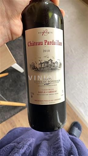 Bordeaux Blaye-Côtes-de-Bordeaux Château Pardaillan 2010