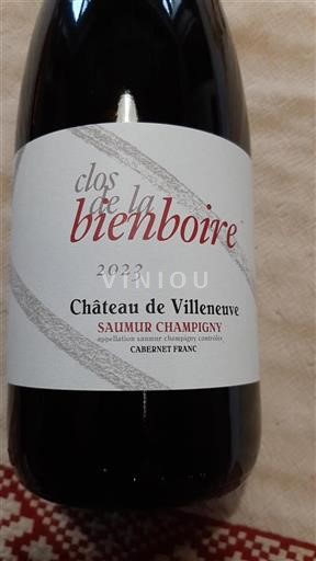 Loirevallei Saumur-champigny Château de Villeneuve Clos de la Bienboire 2023