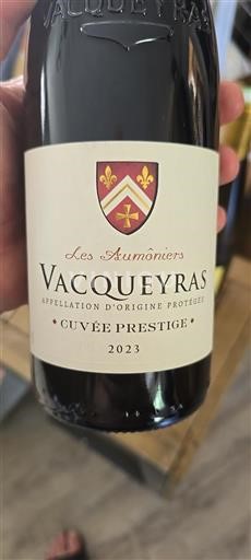 Vin Rouge sec Cuvée Prestige Les Aumôniers 2023 France Vallée du Rhône Vacqueyras