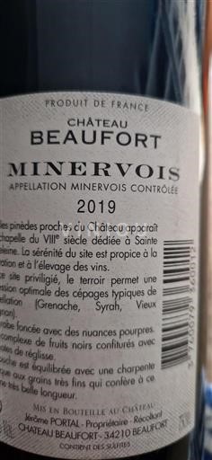 Languedoc Minervois Château Beaufort 2019
