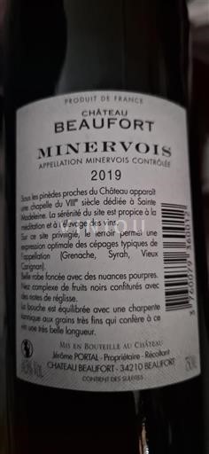 Langvedok Minervois Château Beaufort 2019