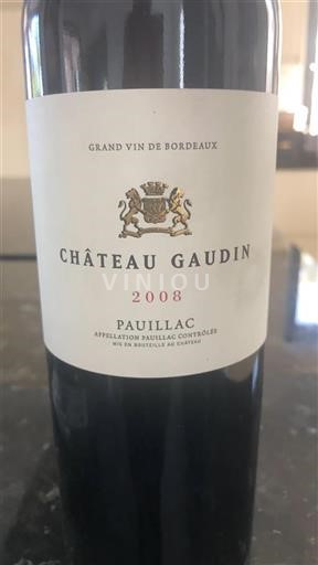 Bordeaux Pauillac Château Gaudin 2008