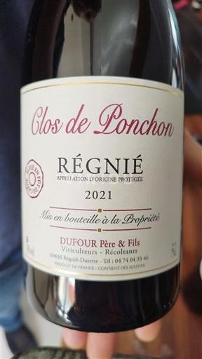 Beaujolais Régnié Clos de Ponchon 2021