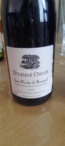Dolina Loare Saint-Nicolas-De-Bourgueil Domaine Obligis 2021
