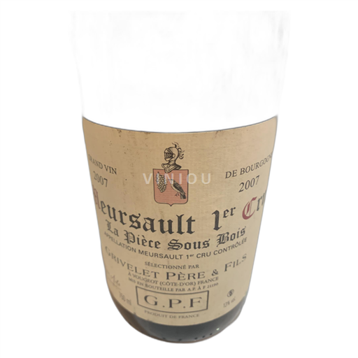 Bourgondië Meursault GRIVEL Père & Fils La Pièce Sous Bois 2007