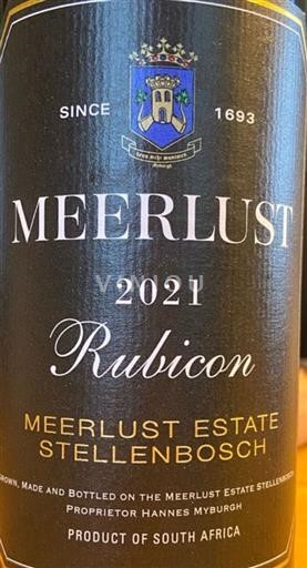 Regione Costiera Stellenbosch Meerlust Rubicon 2021