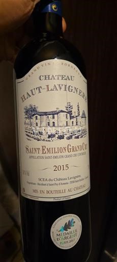 Bordeaux Saint-Émilion Grand Cru Château Haut-Lavignère 2015
