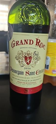Bordeaux Puisseguin-saint-émilion Grand Roc 2016