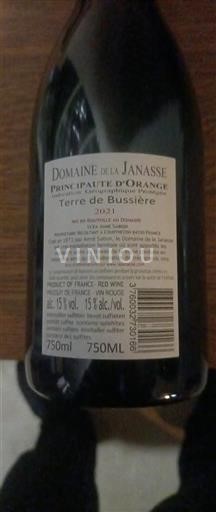 Provence, basse vallée du Rhône, Corse Principauté d'Orange Domaine de la Janasse Terre de Bussière 2021