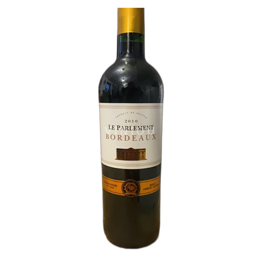 Vin Rouge sec Le Parlement 2010 France Bordeaux