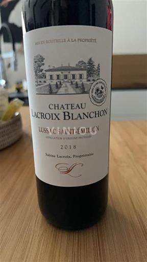 Bordeaux Lussac-saint-émilion Château Lacroix Blanchon 2018
