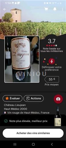 Burdeos Haut-Médoc Château Lieujean 2000