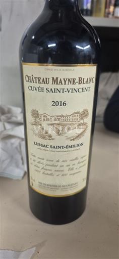 Bordeaux Lussac-saint-émilion Château Mayne-Blanc Saint-Vincent 2016