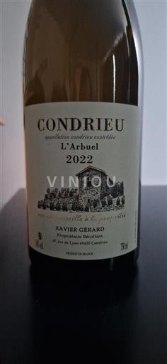 Vallée du Rhône Condrieu Xavier Gérard L'Arbuel 2022