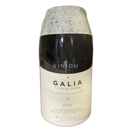 Vin Rouge sec Galia 2016 France Vallée du Rhône Côtes-du-rhône