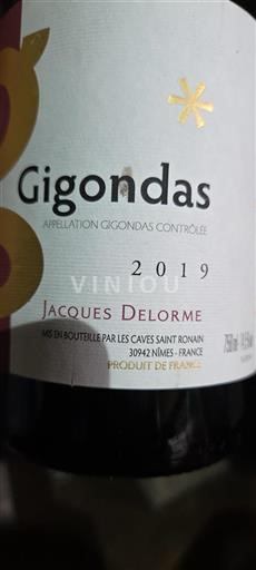 Valle del Ródano Gigondas Jacques Delorme 2019