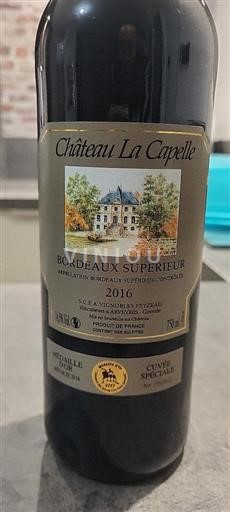 Bordeaux Bordeaux Supérieur Château La Capelle Spéciale 2016
