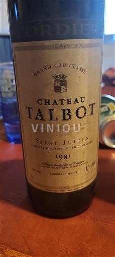 Bordeaux Saint-Julien Château Talbot 1981