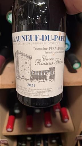 Vin Rouge sec Raisins bleus Féraud et Fils 2021 France Vallée du Rhône Châteauneuf-du-pape AOC