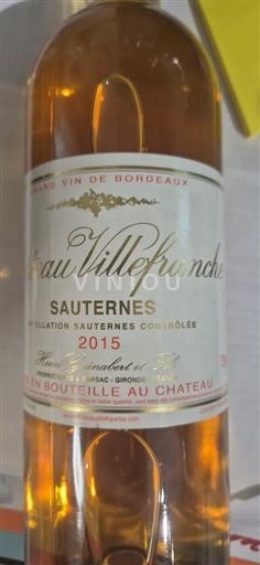 Bordeaux Sauternes Château Villefranche 2015