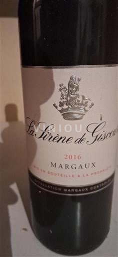 Bordeaux Margaux La Sirène de Giscours 2016
