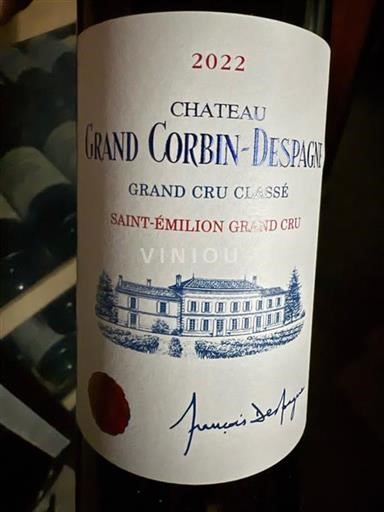 Bordeaux Saint-Émilion Grand Cru Château Grand Corbin Despagne 2022