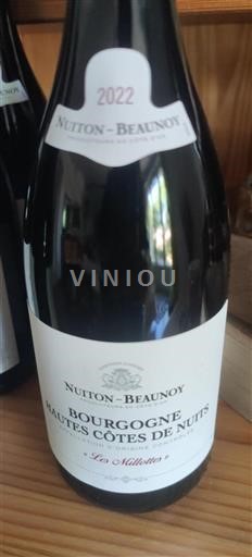 Borgoña Hautes Côtes de Nuits Nuiton-Beaunoy Les Millottes 2022
